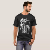 T-shirt Squelette Boire Café Front Blanc (Devant entier)