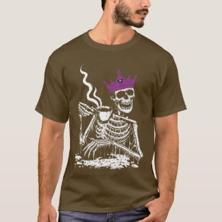 T-shirt Squelette Boire Café LGBTQ Lesbian Pride Drapeau 