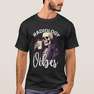 T-shirt Squelette Boire Café Radiologie Vibes Xray Tech