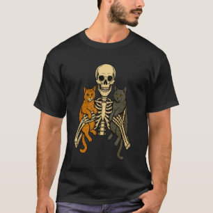 T-shirt Squelette Chat Mignon Chaton Drôle Halloween M