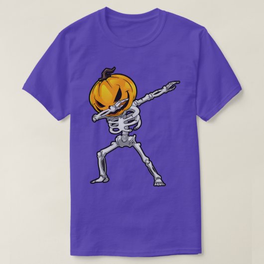 T-shirt Squelette Citrouille Dabbing Halloween Drôle Skull (Design devant)