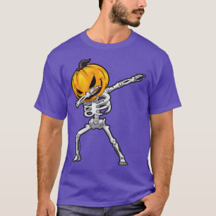 T-shirt Squelette Citrouille Dabbing Halloween Drôle Skull
