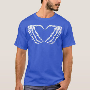 T-shirt Squelette Coeur main Signes Os Costume Drôle Hallo