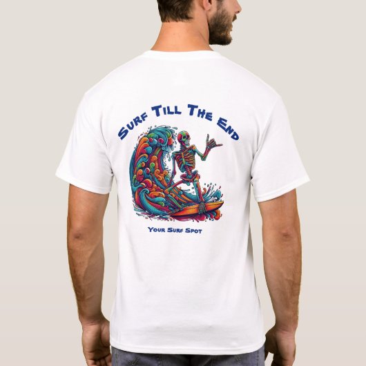 T-shirt Squelette coloré Surfer (Dos)