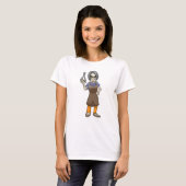 T-shirt Squelette comme coiffeur avec ciseaux (Devant entier)