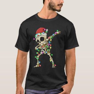 T-shirt Squelette Dabastique Père Noël Noël Arbre Lumière 