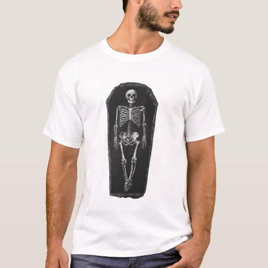 T-shirt Squelette dans un café (Devant)