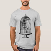 T-shirt Squelette dans une cage à oiseaux (Devant)