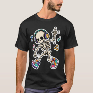 T-shirt Squelette dansant avec casque audio