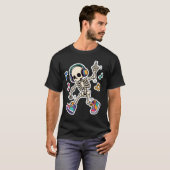 T-shirt Squelette dansant avec casque audio (Devant entier)