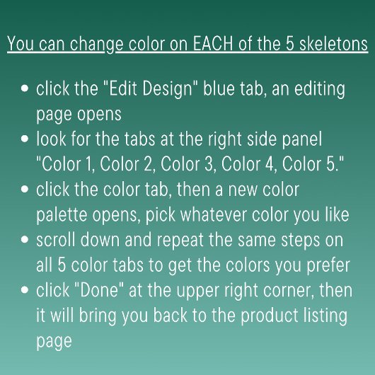 T-shirt Squelette dansant éffrayant chic vert Joyeux Hallo