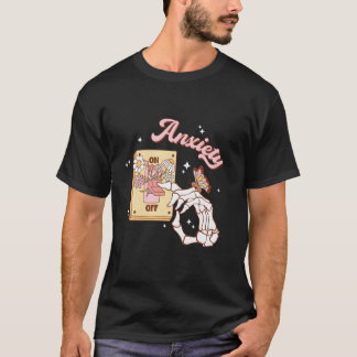 T-shirt Squelette d'anxiété Groovy Santé mentale Positive