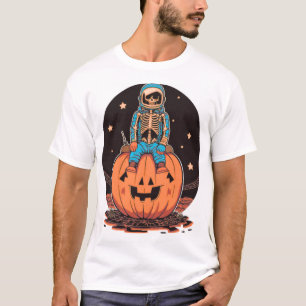 T-shirt Squelette d'astronaute effrayant sur T-S Halloween