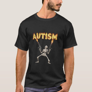 T-shirt Squelette d'autisme drôle mème dank étrangement sp