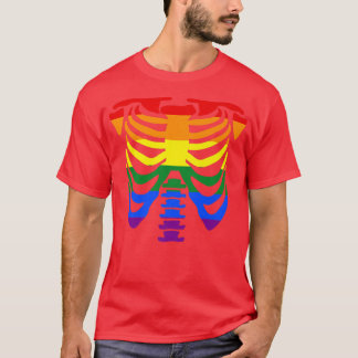 T-shirt Squelette de cage de côtes, gay pride homosexuel,