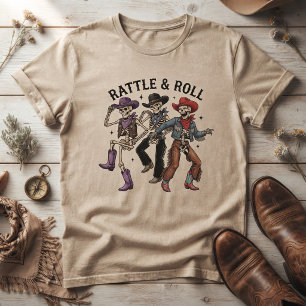 T-shirt Squelette de cow-boys de danse western Rattle & Ro