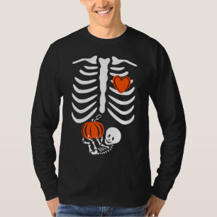 T-shirt Squelette de Faire-part de grossesse d'Halloween a