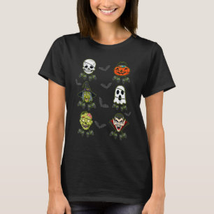 T-shirt Squelette de Halloween Jeux Sorcière Vampire Zombi