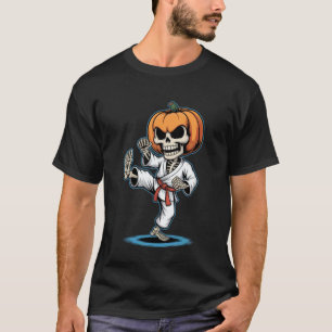 T-shirt Squelette de Halloween Karaté Drôle Épouvantail Ka