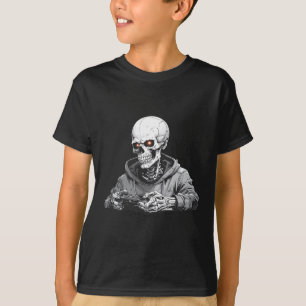 T-shirt Squelette de Halloween pour joueurs de jeux vidéo