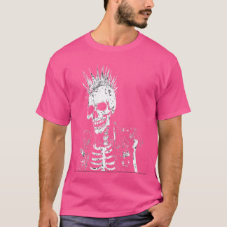 T-shirt Squelette de joueur de punk rock guitare musique H