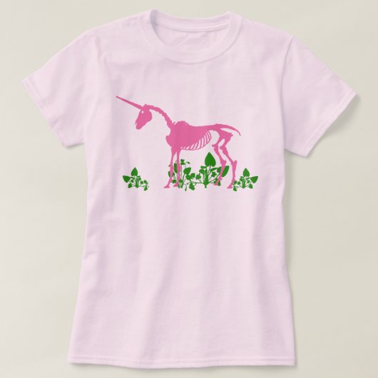 T-shirt Squelette de licorne rose (Design devant)