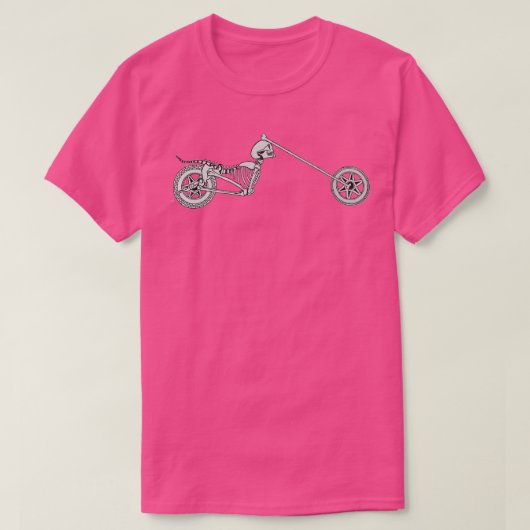 T-shirt squelette de moto vieux minimaliste (Design devant)