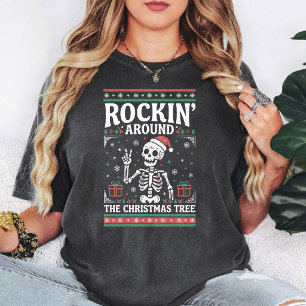 T-shirt Squelette de Noël Rockin' Drôle de Vacances
