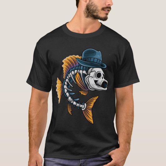 T-shirt squelette de poisson (Devant)