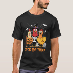 T-shirt Squelette de poulet Chick ou traiter Farmer Funny