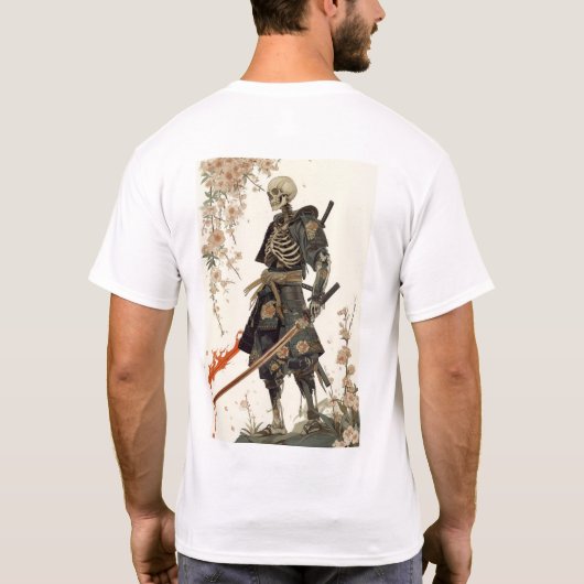 T-shirt Squelette de samouraï en T-S traditionnel japonais (Dos)
