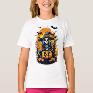 T-shirt Squelette de sorcière effrayant