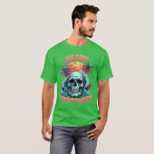 T-shirt Squelette de Summerween heureux Été Pastèque Jacko (Devant entier)