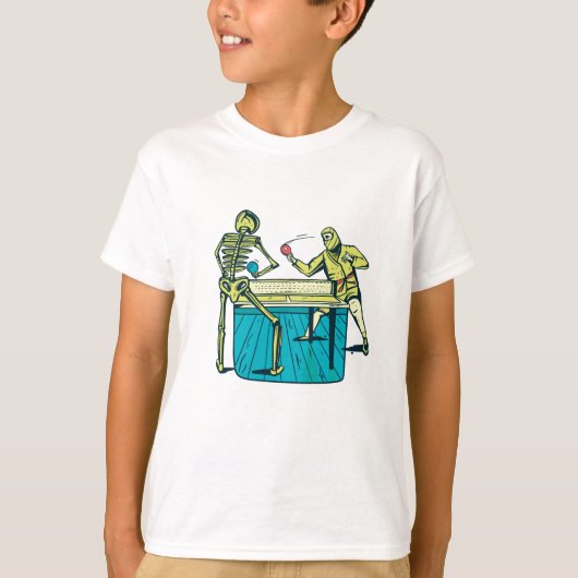 T-shirt Squelette de tennis de table (Devant)