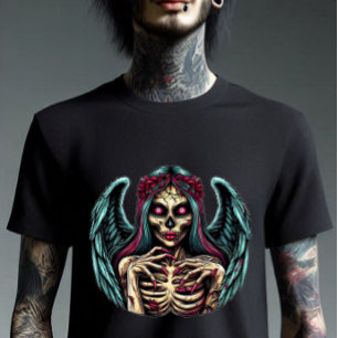 T-shirt Squelette déplaisant Zombie Angel Dark Imaginaire