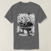 T-shirt Squelette des hommes jouant de la batterie tammer (Design devant)