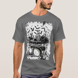 T-shirt Squelette des hommes jouant de la batterie tammer 