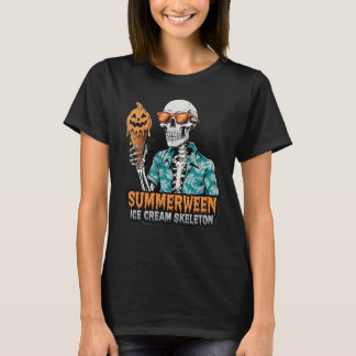 T-shirt Squelette d'été - Crème de glace Éffrayante Hallow