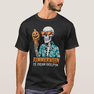 T-shirt Squelette d'été - Crème de glace Éffrayante Hallow