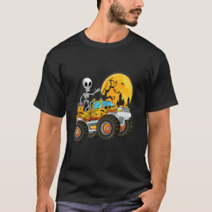 T-shirt Squelette d'Halloween conduisant un camion monstre