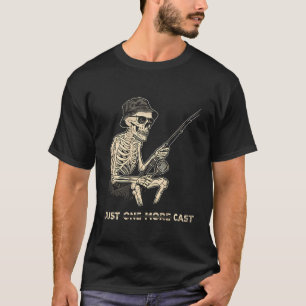 T-shirt Squelette drôle de pêche Encore un lancer