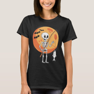 T-shirt Squelette drôle de pêcheurs amateurs de lune épouv