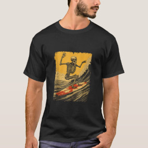T-shirt Squelette Drôle de Surfeur Surfant Vintage Hallowe