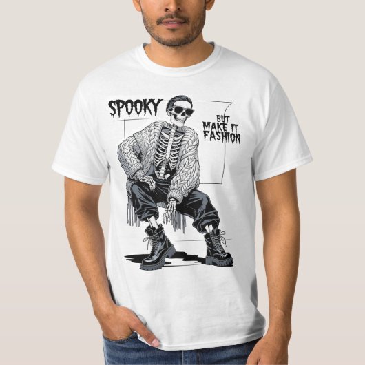 T-shirt Squelette Drôle Mais Mode Épouvantable (Devant)