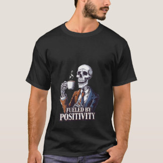 T-shirt Squelette Élégant Pour Femmes Alimenté Par Café Po