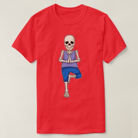 T-shirt Squelette en étirement de yoga (Design devant)