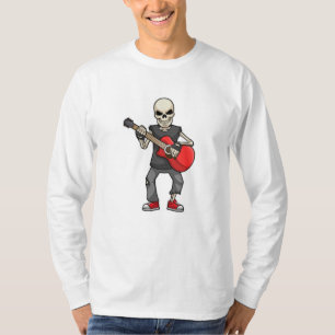 T-shirt Squelette en musique avec guitare