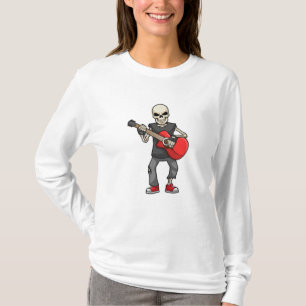 T-shirt Squelette en musique avec guitare