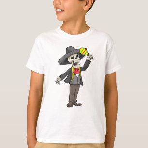 T-shirt Squelette en musique avec Maracas