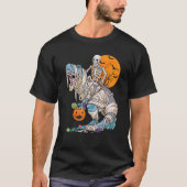 T-shirt Squelette équitation maman Dinosaure Rex Halloween (Devant)